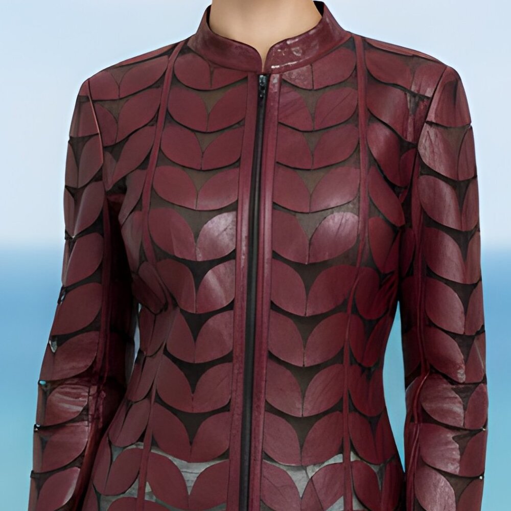 Women's Leather Jacket Women's Leather Women's Jacket Leather Womens Leaf Jacket